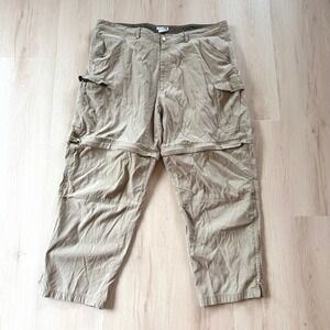 REI Mens 44x30 Convertible Cargo Pants Hiking Outdoor Zip Off Tan Beige Gorpcore